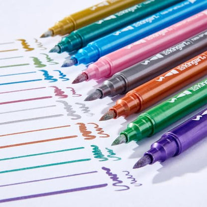 KINGART 24 Metallic Dual Tip Brush + Fine Markers - Easy for All Ages & Levels Pens for Card Making, Journaling, Scrapbooking, Fabric, Rock, Glass, DIY, Black Paper, Art Supplies, Halloween, Christmas
