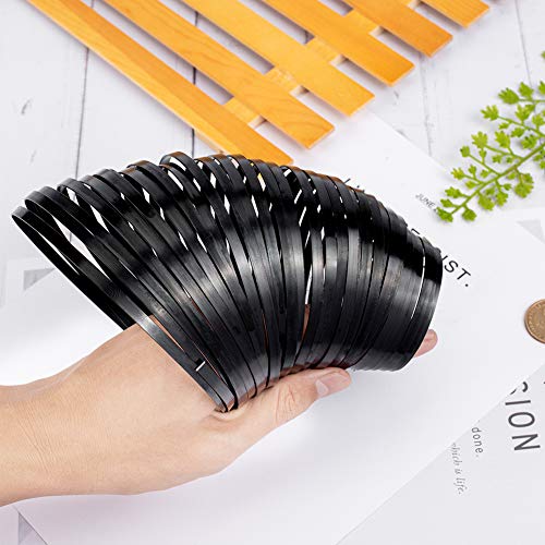BENECREAT 32 Feet 18 Gauge Aluminum Wire, 5mm Wide Flat Jewelry Craft Wire for Bezel, Sculpting, Armature, Jewelry Making - Black - color: Black, size: 5mm