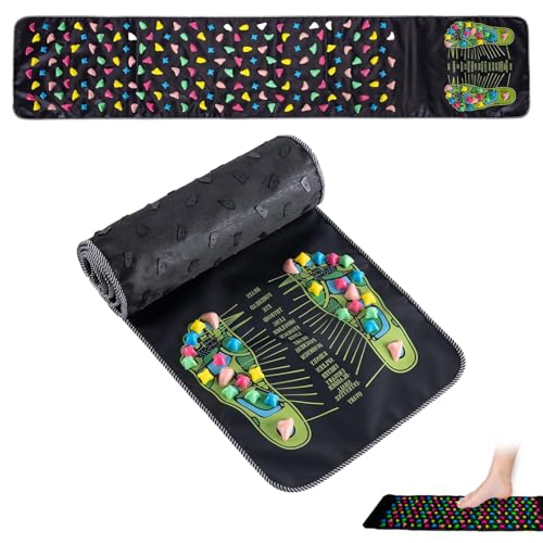 Foot Massage Mat,Acupressure Mats, Reflexology Mat for Pain and Stress Relief, Relaxation, Ideal for Elderly, Students, Office Workers, 68.9 x 13.78 Inches