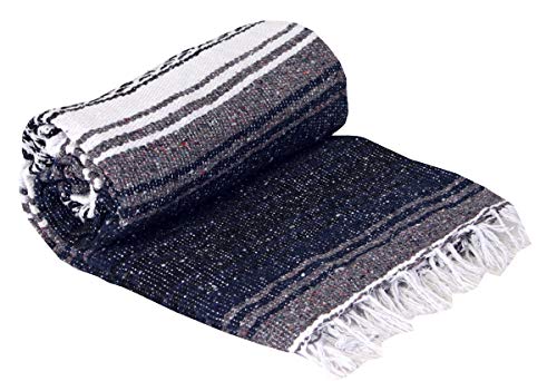 Canyon Creek Authentic Mexican Yoga Falsa Blanket (Dark Blue) - color: Dark Blue
