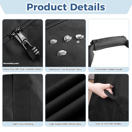 COOLBEBE 83" x 16" x 12" Extra Large Tent Storage Bag - 260L, Black - size: 83"x 16"x 12"