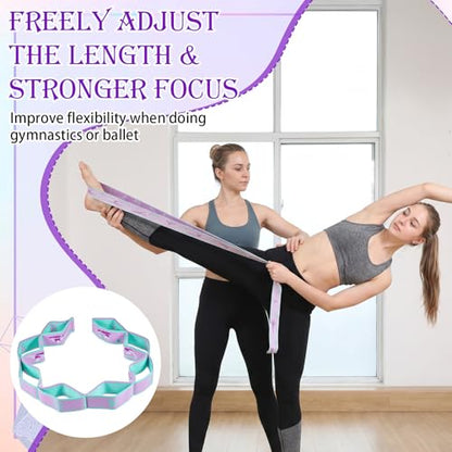 YUXIANLB Elastic Yoga Stretch Strap 8-Loop Fitness Equipment, for Women