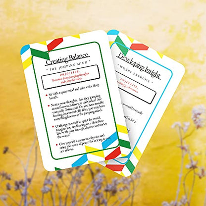 Allura & Arcia 52 Mindfulness Cards - Stress Less, Mindful Meditation, Gratitude, Kindness, Self Care & Relaxation (Pack of 2) - size: 4 x 5 x 0.75 inches (Pack of 2)