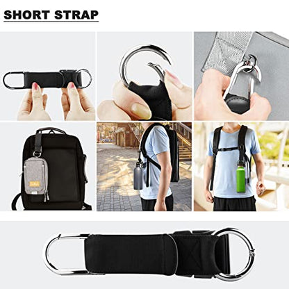ZINZ Elastic Jacket Gripper Travel Strap with D-Ring Hooks and Buckle, Suitcase Straps Belts Travel Accessories, Makes Your Hands Free - color: Black