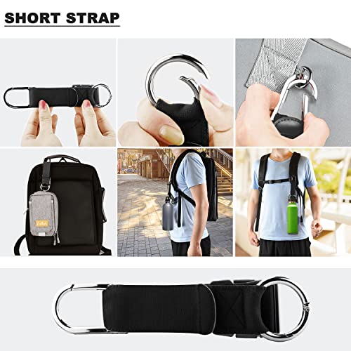 ZINZ Elastic Jacket Gripper Travel Strap with D-Ring Hooks and Buckle, Suitcase Straps Belts Travel Accessories, Makes Your Hands Free - color: Black