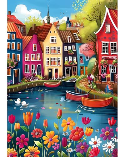 Abstract Aesthetic Diamond Art Kits for Adults, Crafts 5D Diamond Painting Dot Kit for Adult Beginners, Landscape DIY Round Dots Full Drill Diamonds Paintings Art for Home Wall Decor Gifts 12X16 In - color: C14