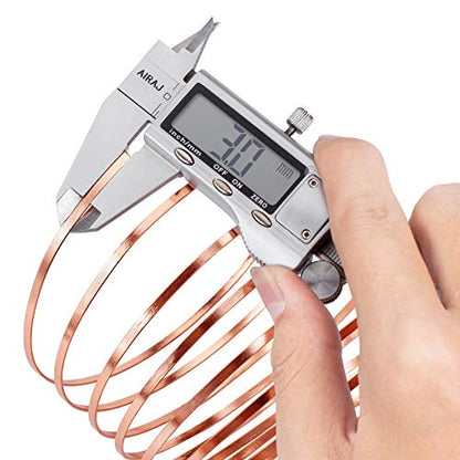 BENECREAT 32 Feet 2 Rolls 3mm Wide Flat Jewelry Craft Wire 18 Gauge Aluminum Wire for Bezel, Sculpting, Armature, Jewelry Making - Copper - color: Copper, size: 3mm