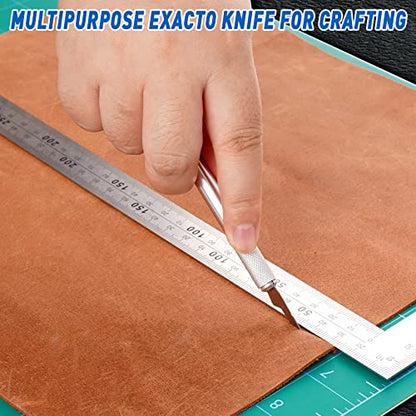 DIYSELF 100 Pack Exacto Knife Blades #16, Carbon Steel Precision Blades | High carbon steel hobby knife refills and precision craft knife blades for scrapbooking, stencils and detailed cutting - style: #16