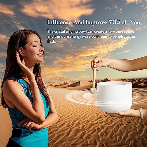 Couple of 2 PCS Crystal Singing Bowl Set, 8"F and 10" C Note - size: 8"F 10"C