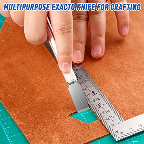 DIYSELF 100 Pack Hobby Knife Blades #18, Carbon Steel Chisel Blades | High carbon steel hobby replacement blades and craft knife blades for scrapbooking, stencils and precision cutting - style: #18
