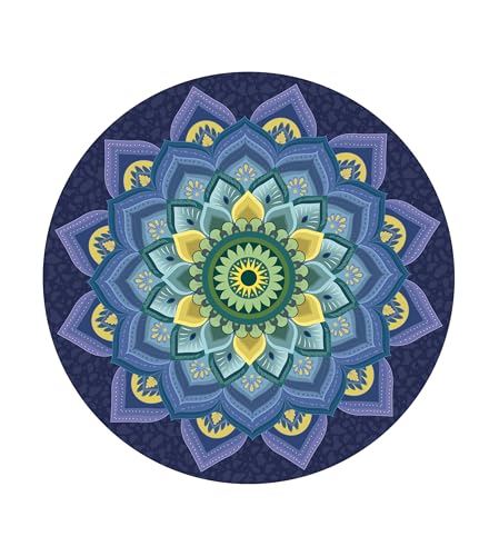 nuveti Large Meditation Mat Non Slip Round Yoga Mat Natural Rubber with Sueded Surface Exercise Mat Perfect for Meditating, Stretching, Yoga（140CM X 3.5MM Thick) - color: ZiQiDongLai