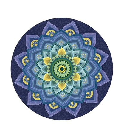 nuveti Large Meditation Mat Non Slip Round Yoga Mat Natural Rubber with Sueded Surface Exercise Mat Perfect for Meditating, Stretching, Yoga（140CM X 3.5MM Thick) - color: ZiQiDongLai