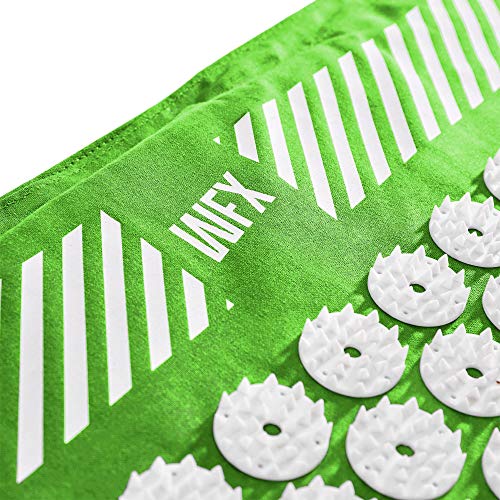 Acupressure Mat and Pillow Set - Relieves Stress, Back, Neck, and Sciatic Pain - Comes with a Vinyl Carry Bag for Storage and Travel - Green