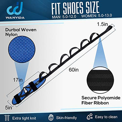 Foot and Calf Stretcher for Plantar Fasciitis, Achilles Tendonitis, Heel Spurs, Drop Foot. Yoga Stretching Strap for Leg, Thigh and Hamstring (Blue) - color: Blue