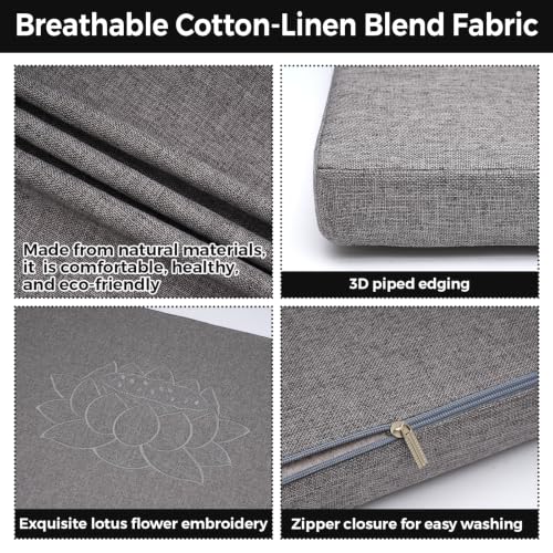 31.5in×31.5in Foldable Meditation Cushion Mat with Removable Cover
