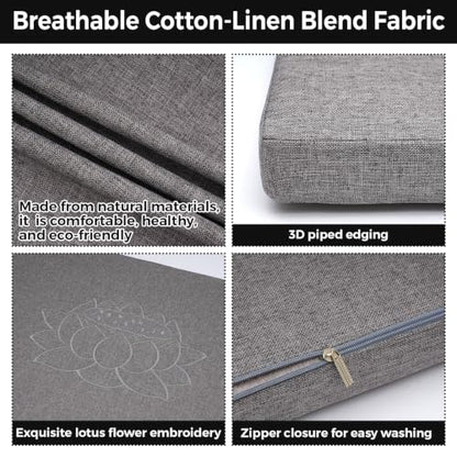 31.5in×31.5in Foldable Meditation Cushion Mat with Removable Cover