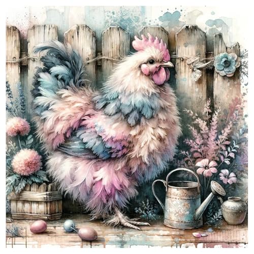 Chicken Diamond Art Kits for Adults, Diamond Painting Kits 14x14 Inch | Diamond Painting Kits for Adults Beginners, Gem Art, 5D Full Drill, DIY Arts and Crafts for Gift Home or Decor - color: Style 56