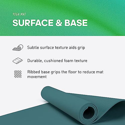 adidas Yoga Mat - Eco Friendly - Non Slip, Durable Textured Surface, 8mm - color: Raw Green