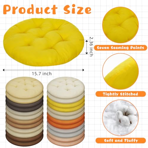 Tinideya 24 Pcs Floor Cushions Classroom,Medium 15.7 Inch,Yellow-Brown - color: Yellow-brown, size: Medium 15.7 Inch