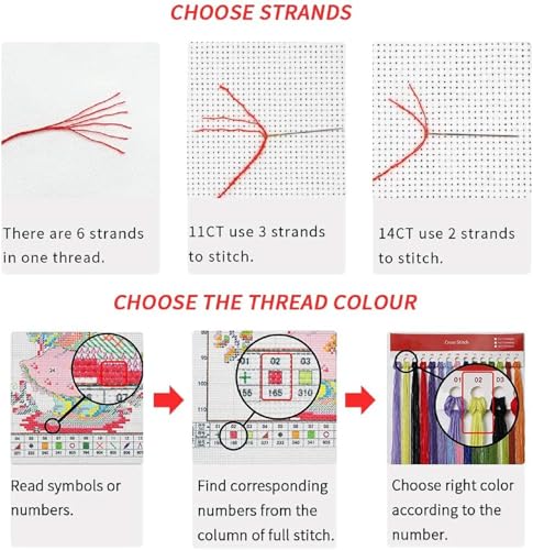 Funchey Stamped Cross Stitch Kits, DIY Cross Stitch Pattern for Adults Beginners Needlepoint Kits Embroidery Kit Arts and Crafts 11CT-Wolf King Flower 16x20 inch - color: Handicraft patterns13