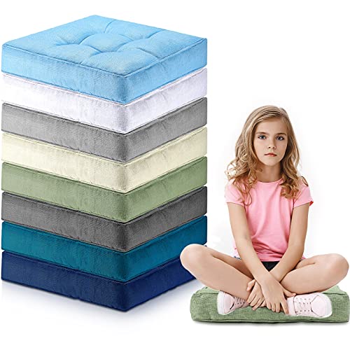 Fumete 8 Pcs Square Floor Pillows for Kids and Adult 16''x16'' Flexible Seating Floor Cushion for Classroom Multicolor Meditation Cushions for Home Daycare Preschool Yoga Meditation (Classic Color) - color: Classic Color