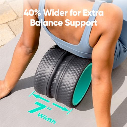 FitBeast Back Roller - Deep Tissue Massage Wheel, Yoga Wheel & Back Stretcher for Pain Relief (12'') - size: 12''
