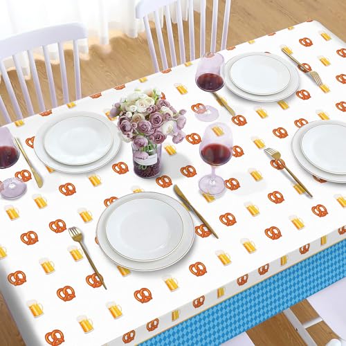 1Pc Oktoberfest Party Plastic Tablecloth 54 x 87 Inch Long Table Cover, Germany Beer Festival Party Tablecover for German Theme Kids Baby Shower Birthday Dinner Picnic Kitchen Event - color: Oktoberfest