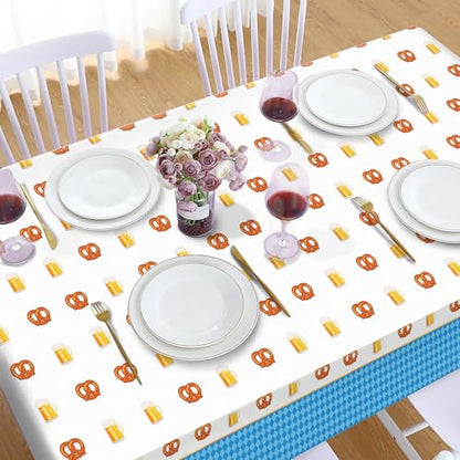 1Pc Oktoberfest Party Plastic Tablecloth 54 x 87 Inch Long Table Cover, Germany Beer Festival Party Tablecover for German Theme Kids Baby Shower Birthday Dinner Picnic Kitchen Event - color: Oktoberfest