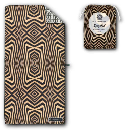 ECCOSOPHY Microfiber Beach Towel - Quick Dry, Sand Free and Oversized 71x35 | Super absorbent, lightweight, swimming, gym, extra large, pool, cruise, camping, yoga, travel, compact, carry bag, vacation - color: Kenya