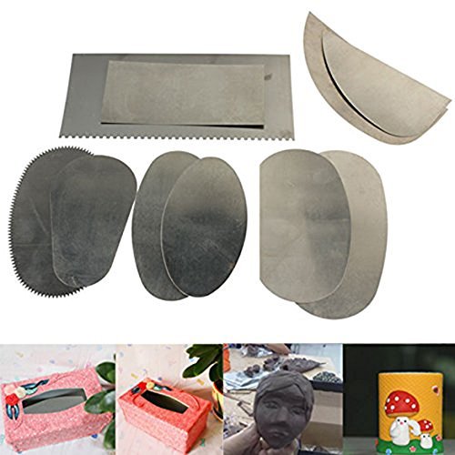 COMIART Clay Sculpture Pottery Molding Ceramics Sharp Steel Cutter Tools Scraper Crafts (Pack of 10)