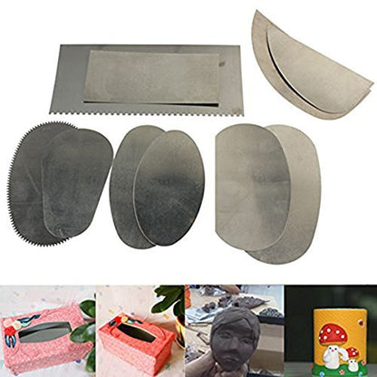 COMIART Clay Sculpture Pottery Molding Ceramics Sharp Steel Cutter Tools Scraper Crafts (Pack of 10)