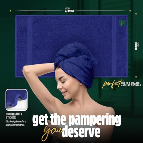Pearl Linens Pack of 24 100% Cotton Hand Towels, Salon Towels for Spa, Gym and Bathroom Use, Hair Towels in Bulk, Soft, Absorbent, Quick Dry & Machine Washable, 16x27 inches, Royal Blue - color: Royal-blue, size: Hand Towel (PK 24)