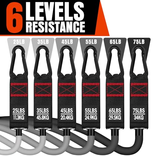 Heavy Resistance Bands for Working Out, 300LBS Exercise Bands with Handles - color: Black, Grey