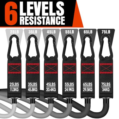 Heavy Resistance Bands for Working Out, 300LBS Exercise Bands with Handles - color: Black, Grey