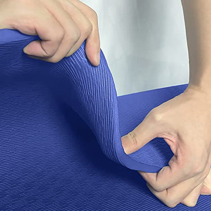 Hatha Yoga TPE Yoga Mat 72"x 27"x1/3" Non-slip Exercise Mat - color: blue