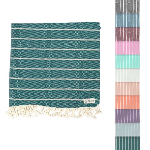 Sand Cloud Turkish Beach Towel - Sand Resistant & Quick Dry Towel | 100% Certified Organic Turkish Towel - Bath Towel or Beach Blanket for Picnic - As Seen on Shark Tank - Gocek (Teal) - color: Teal, size: 37x69