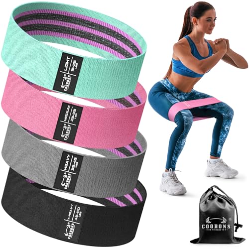 Fabric Resistance Bands for Working Out - color: Black