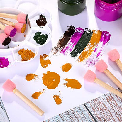 WHQXFDZ 40 Pieces 0.5 inch Round Sponge Foam Brush Set Paint Brush Wooden Handle Foam Brush Sponge Painting Tools for Painting Crafts(0.5inch) (Pack of 2) - size: 0.5inch (Pack of 2)
