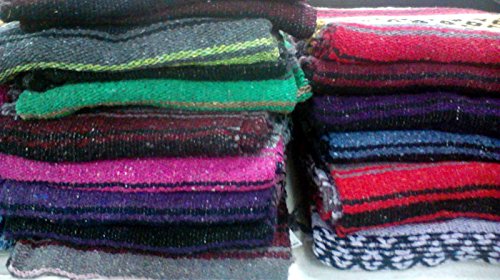Multicolor Striped Modern Synthetic Blend Artisanally Handmade Multipurpose Yoga Blanket