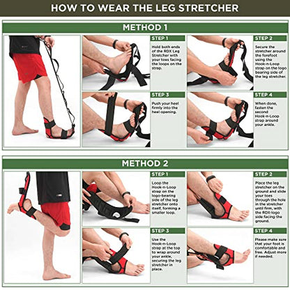 RDX Yoga Stretching Strap, Ankle Ligament Stretcher Belt with Loops Ligament Stretch Band, Fitness Leg Stretcher for Plantar Fasciitis, Foot Stretch Assist for Hamstring, Flexibility Exercise - color: Camo Green