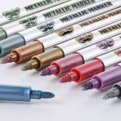 Mr. Pen- Metallic Paint Markers, 10 Colors | Metallic Markers for Black Paper Pens to Write on Black Paper - style: Metallic Markers