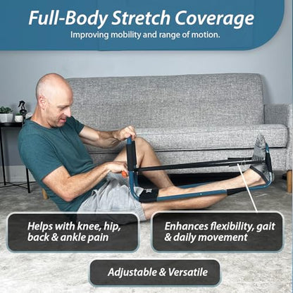 Flex Frame Knee & Hamstring Stretching Device – Adjustable Leg Traction for Knee Pain, Hip Pain, Lower Back Relief, IT Band, Post-Surgery Rehab, Knee Inversion Stretching.
