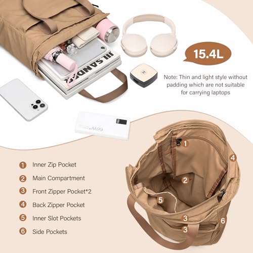 GOLF SUPAGS Foldaway Convertible Tote Backpack Lightweight Nylon Daypack for Women Men City Pack Versatile Backpack for Leisure Travel, Gravel Brown - color: Gravel Brown