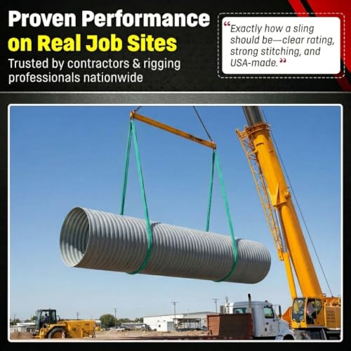 Chenango Supply VR2 8ft Green Endless Round Polyester Rigging Sling | USA Made, Double-Ply Cover, for Lifting & Material Handling, Capacity: 5,300 lb Vertical, 4,240 lb Choker, 10,600 lb Basket - size: 8 ft