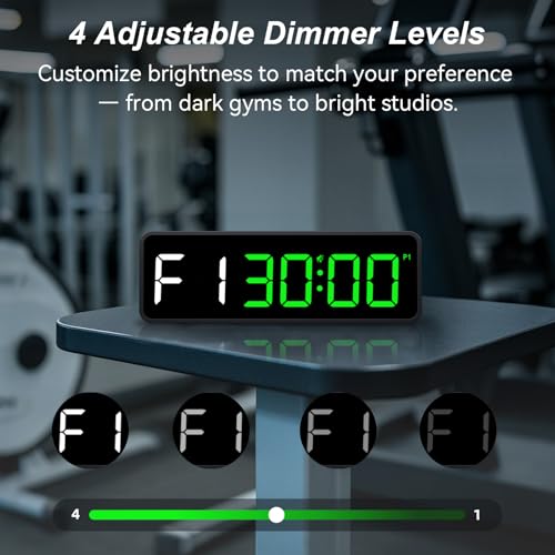 Acedeck Portable Gym Timer Clock: Fitness Digital Clock with Strong Magnet - color: Green+black