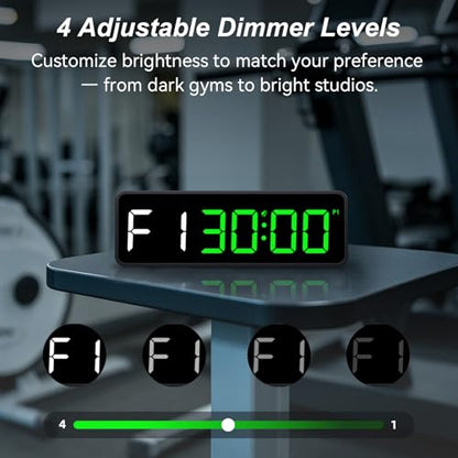 Acedeck Portable Gym Timer Clock: Fitness Digital Clock with Strong Magnet - color: Green+black