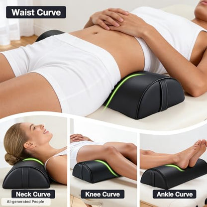 Upgraded Large Massage Bolsters for Under Legs, 24x8x4 in Half Moon Pillow | PU Leather Semi-Round Leg Bolster for Massage Table, Ankles Back Pain Relief Knee Bolster Cushion Bolster Pillow for Legs - color: Large Black - 24x8x4 in - Pu Leather