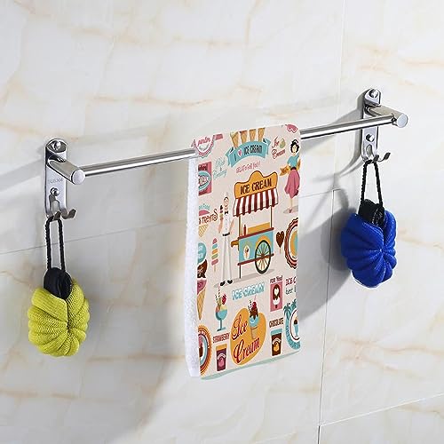 Pehede Ice Cream Hand Towel for Bathroom Collection of Design Elements Cute Love Decorative Bath Towels Soft Absorbent Kitchen Hand Towels for Home Kitchen Bathroom Decor 15x30 in - color: Ice Cream