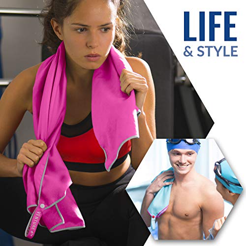 VENTURE 4TH Quick Dry Travel Towel, Ultra Soft Microfiber - 3 Sizes - color: Pink Gray, size: 72.00" x 31.50"