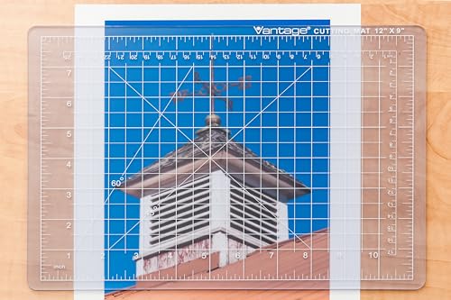 Dahle Vantage 10680 See-Through Premium Self-Healing Cutting Mat, 9"x12", 1/2" Grid, 5 Layers for Max Healing, Perfect for Crafts & Sewing, Clear - color: Clear, size: 12"L x 9"W